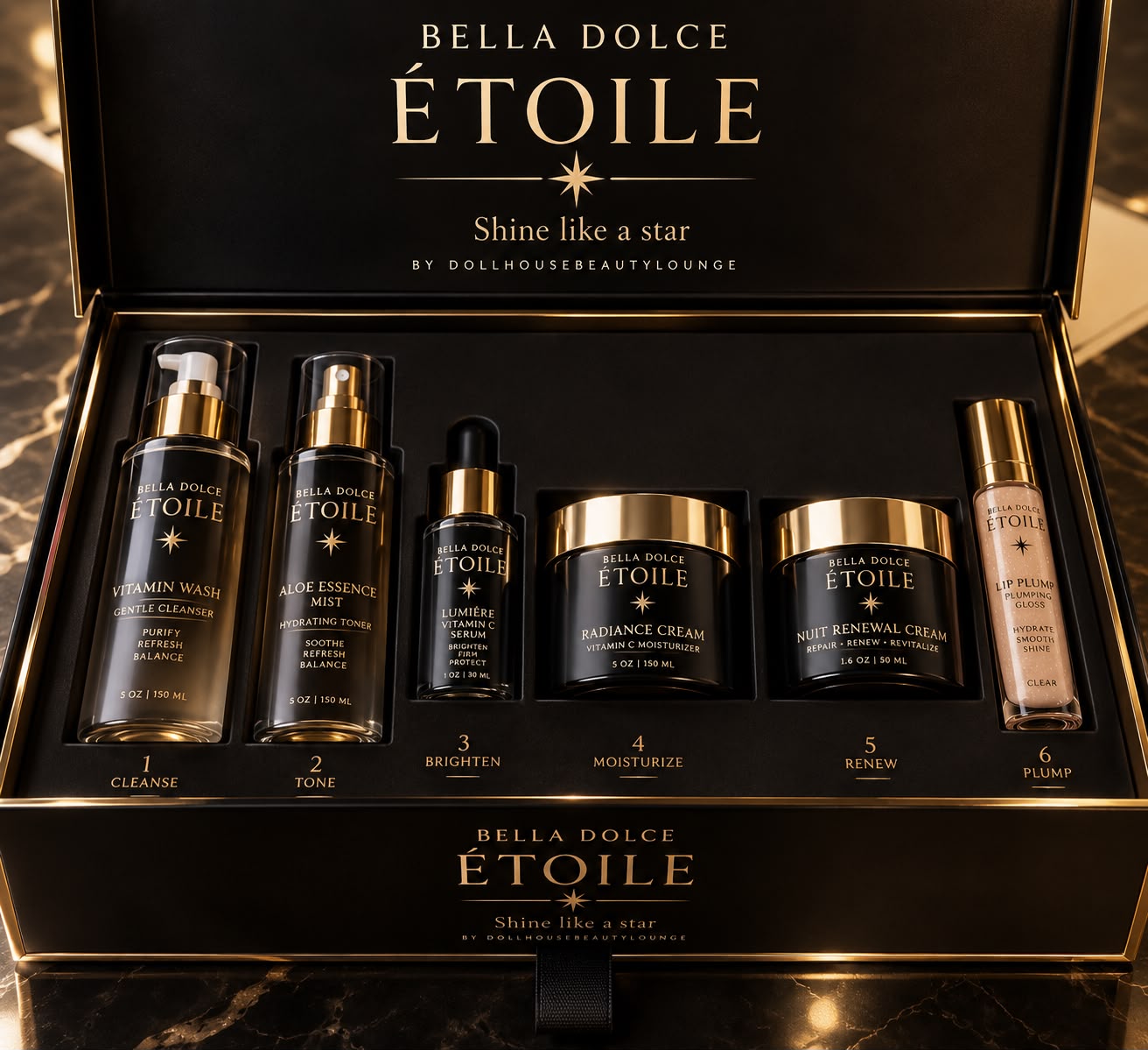 Bella Dolce Étoile black and gold kit, open box
